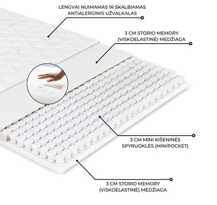 Antčiužinis Dreamon Luxury „Memory“ 12 cm