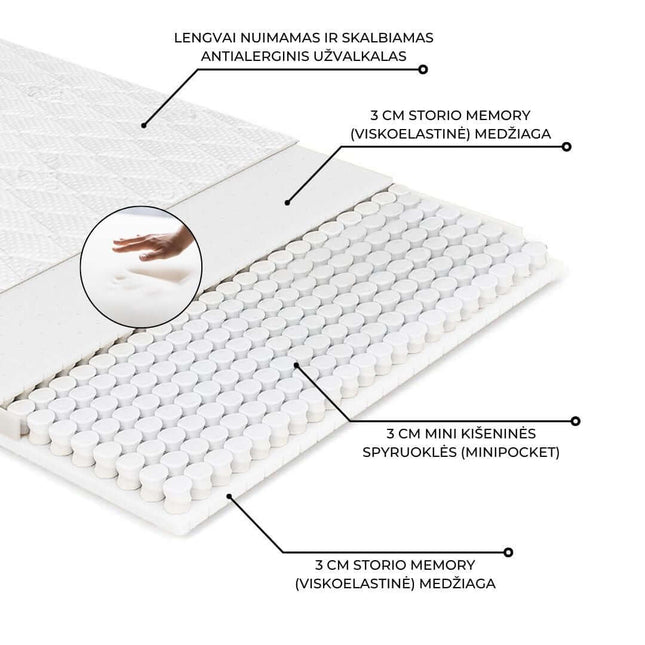 Antčiužinis Dreamon Luxury „Memory“ 12 cm