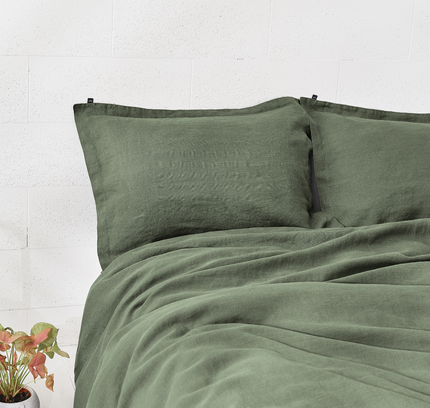Lininis patalynės komplektas „Dark Green“