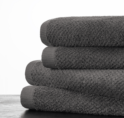 Tamsiai pilkos spalvos medvilninis rankšluostis RICE Dark Grey