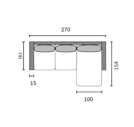 Minkštas kampas Chicago 3+D (Varese-240/3)