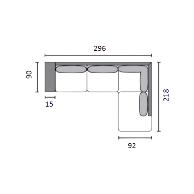 Minkštas kampas Chicago OE Left (Malmo-195/2)