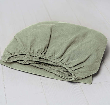 Lininė paklodė su guma „Green“