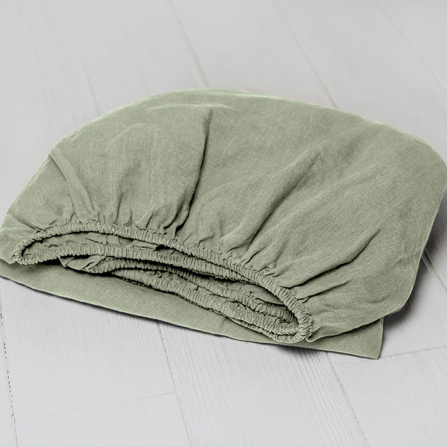 Lininė paklodė su guma „Green“