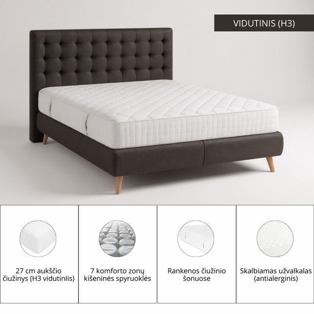 Čiužinys Dreamon Premium 27 cm (VIDUTINIS H3)