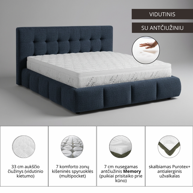 Čiužinys Dreamon Luxury „M PLUS“ 33 cm