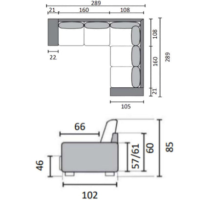 Minkštas kampas Alabama CORNER 160/160 (Raven)