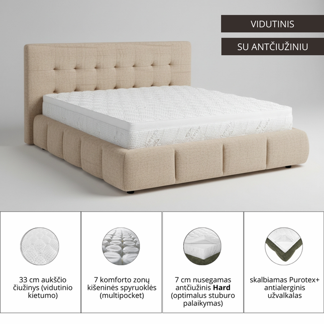 Čiužinys Dreamon Luxury „H PLUS“ 33 cm