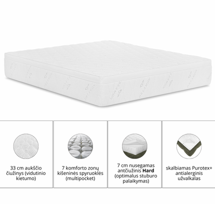 Čiužinys Dreamon Luxury „H PLUS“ 33 cm