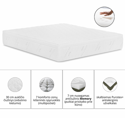 Čiužinys Dreamon Luxury „M PLUS“ 30 cm